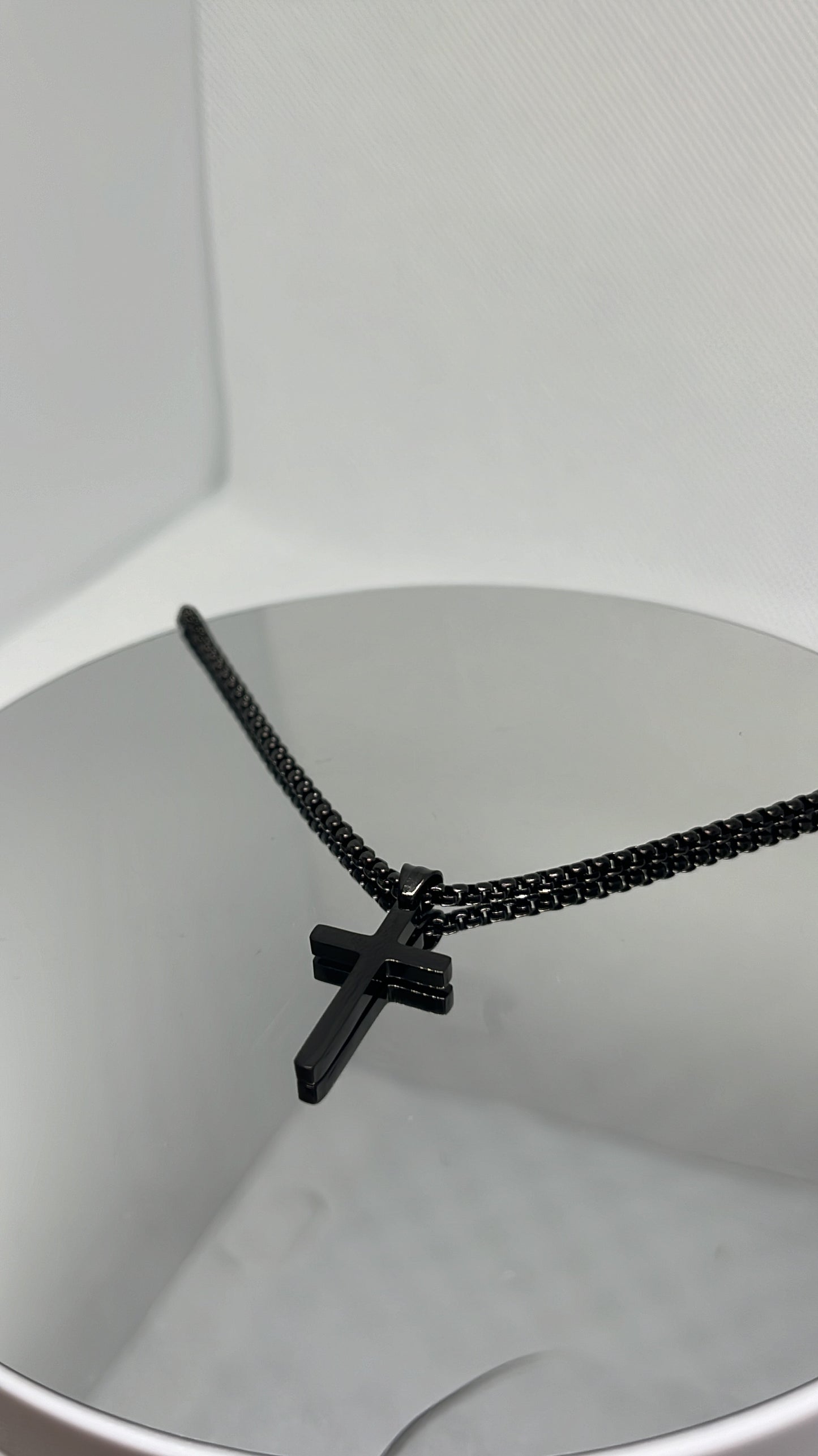 Men’s Black Cross Necklace