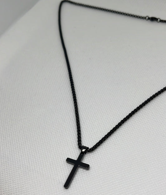 Men’s Black Cross Necklace