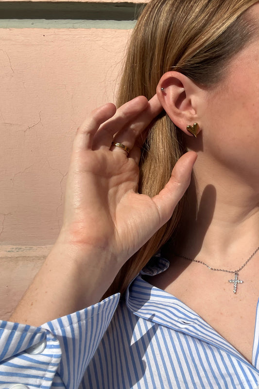 Olivia Heart Stud Earrings