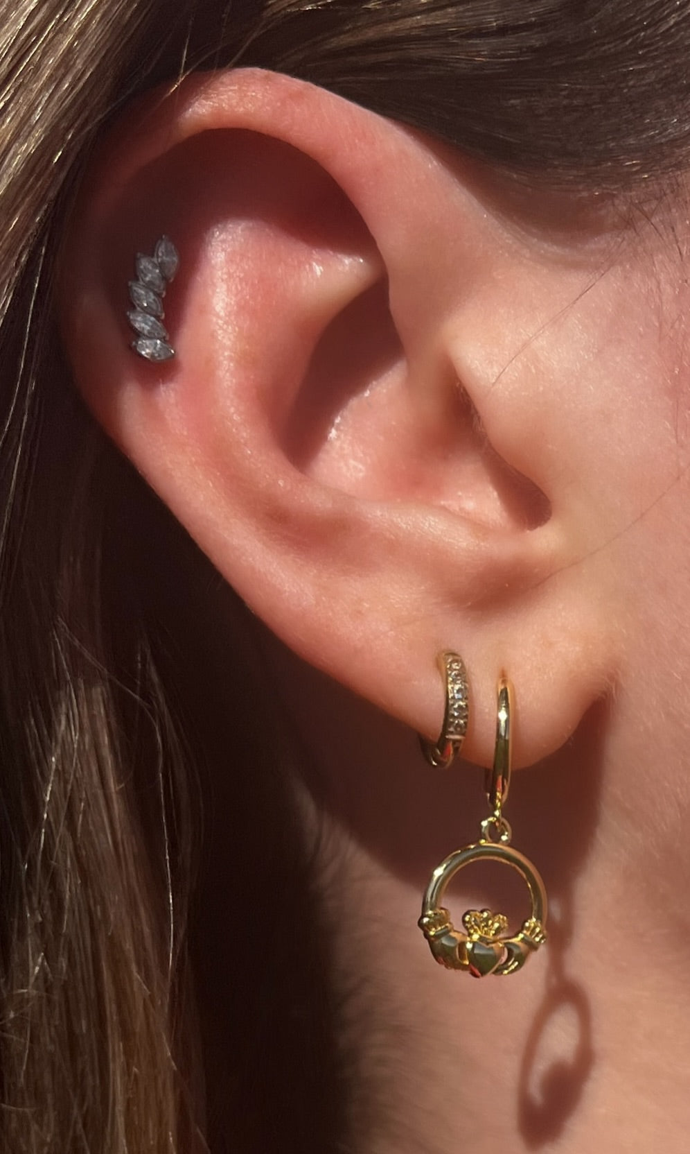 Classic Claddagh Hoop Earrings