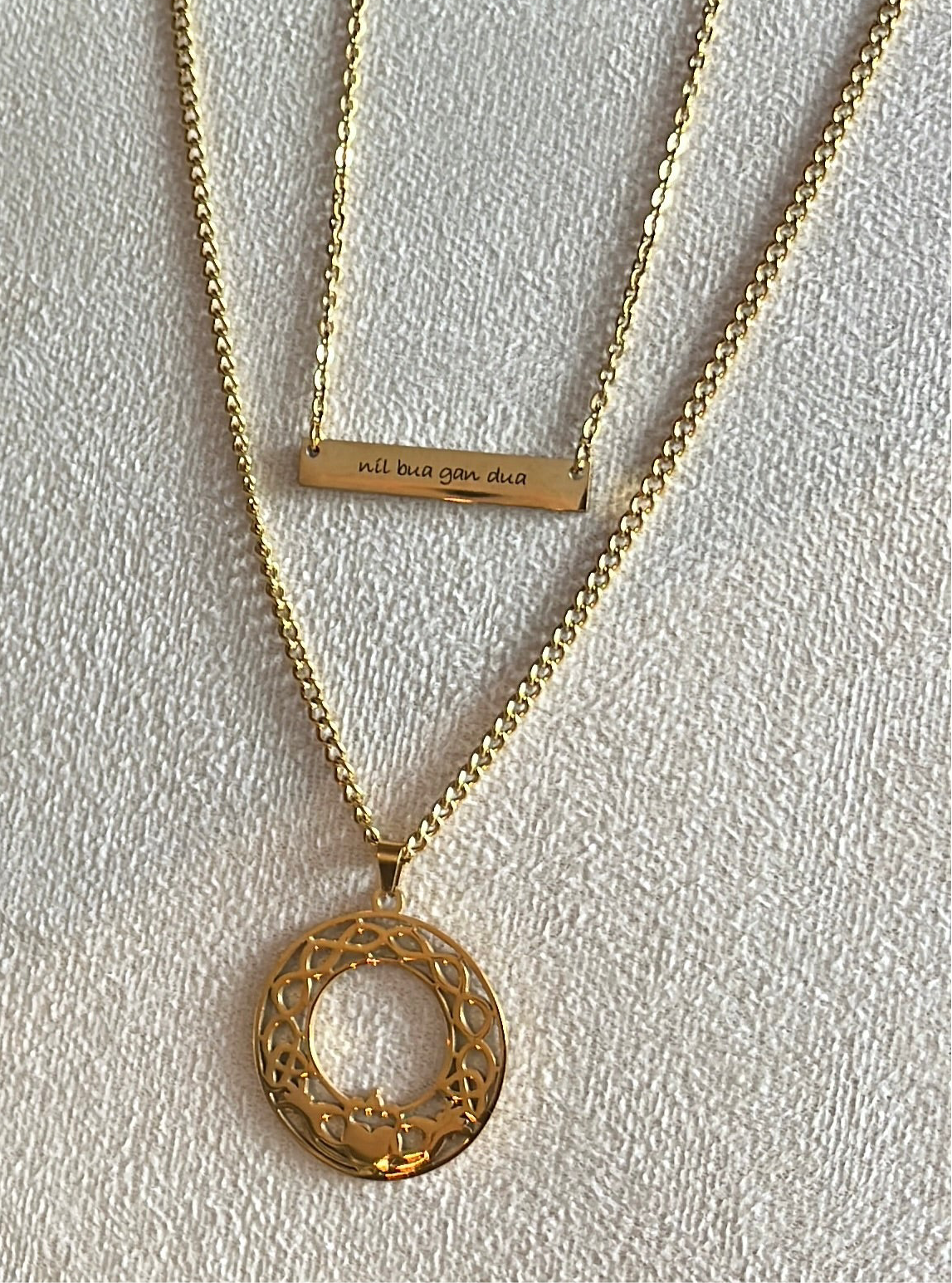 Níl bua gan dua | Seanfhocial Necklace