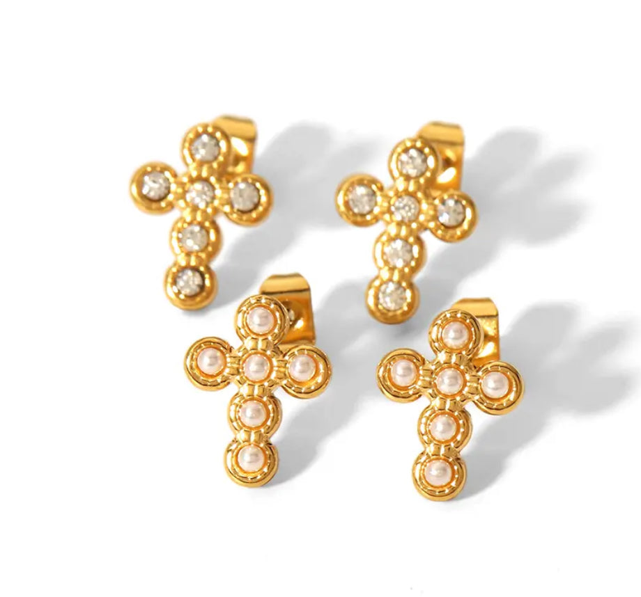 Mary Cross Earrings