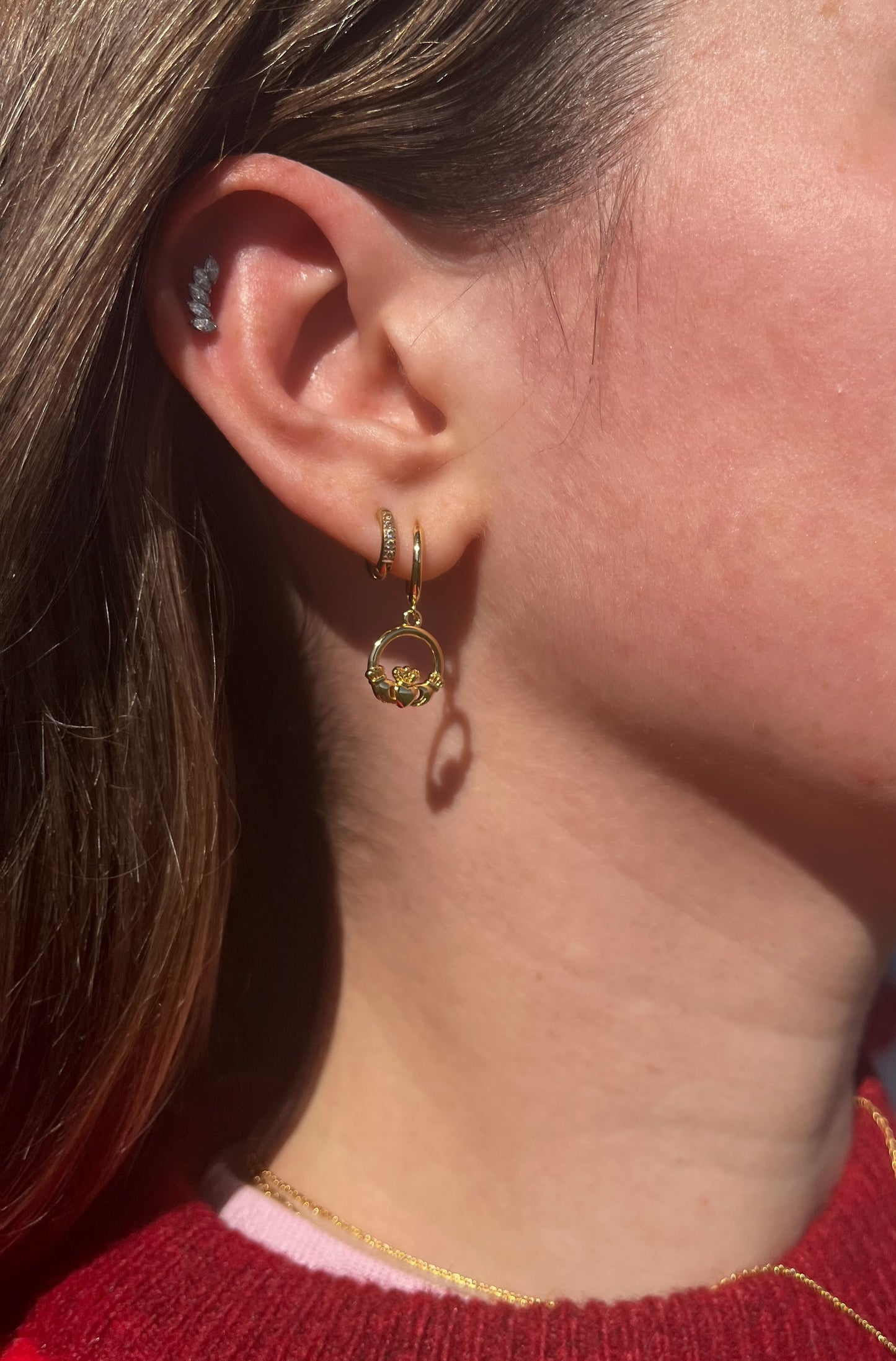 Classic Claddagh Hoop Earrings