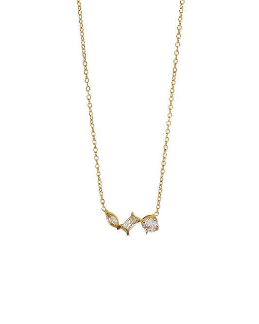 Molly CZ Triple Stone Necklace