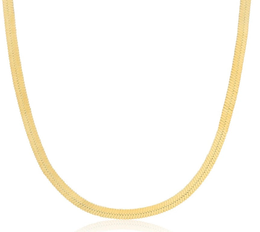 Snake Chain Herringbone Necklace