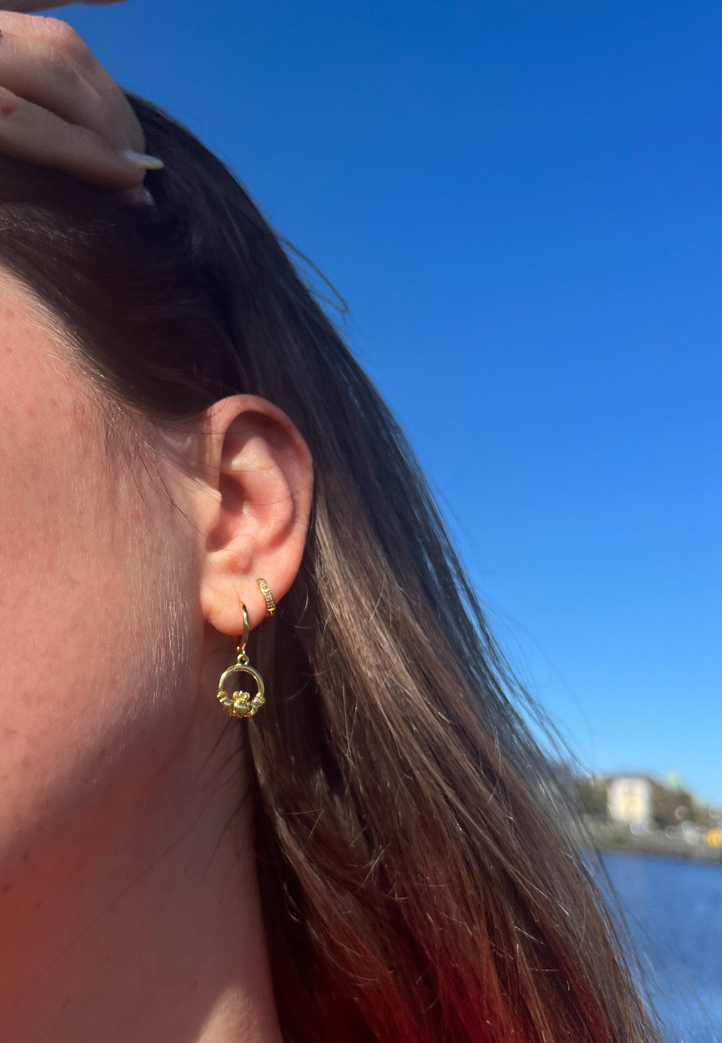 Classic Claddagh Hoop Earrings